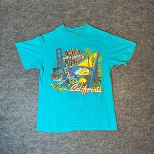 Vintage 80s Harley Davidson Shirt 1988 CALIFORNIA Biker‎ Tee Men's Medium